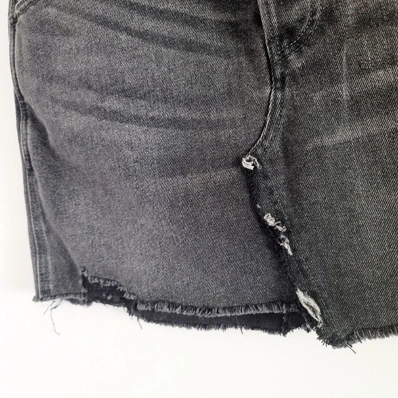 We The Free People Black Brea Cutoff Distressed Denim Destroyed Mini Skirt 28 - Picture 4 of 9